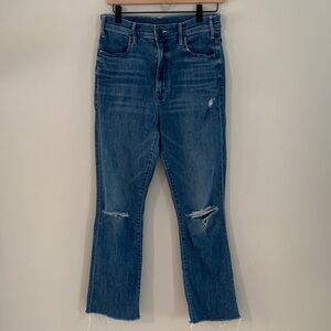 MOTHER The Hustler Ankle Fray Jeans Can’t Stop Staring Wash Size 31